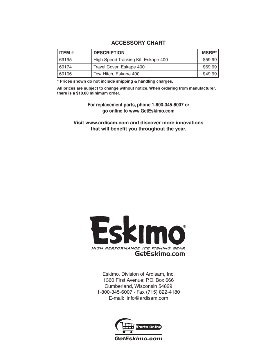 Eskimo 69164 User Manual | Page 16 / 16