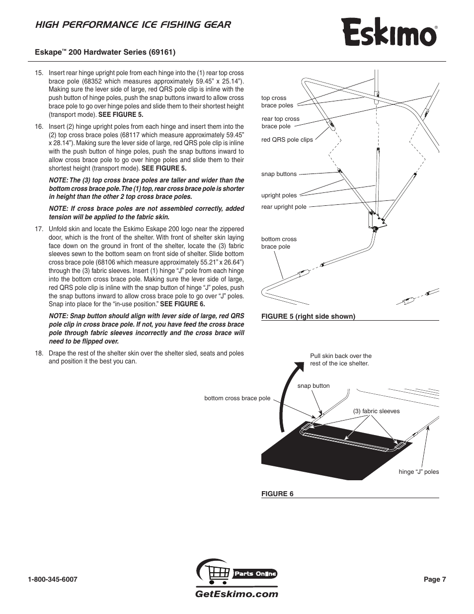 High performance ice fishing gear | Eskimo 69161 User Manual | Page 7 / 16