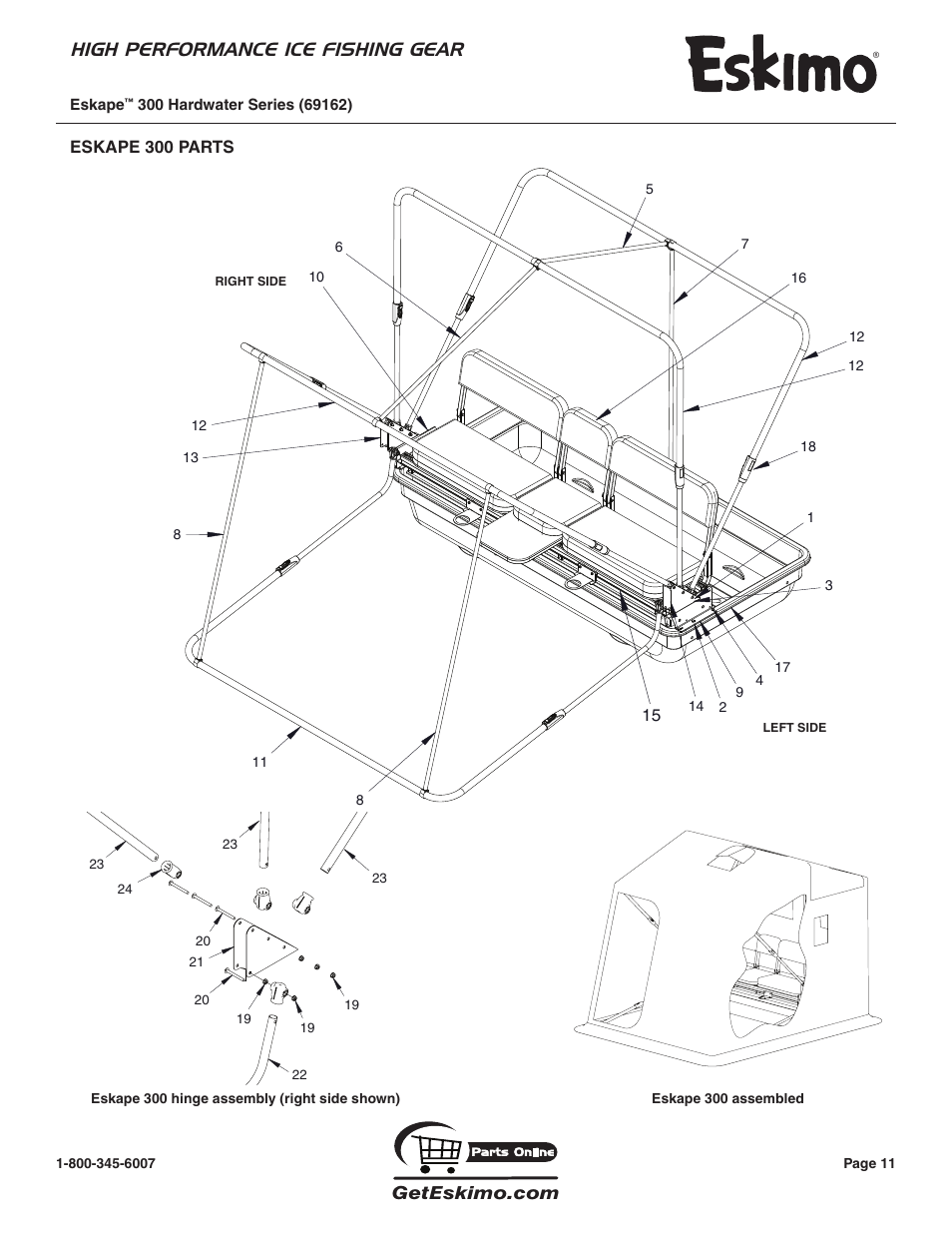 High performance ice fishing gear | Eskimo 69162 User Manual | Page 11 / 16