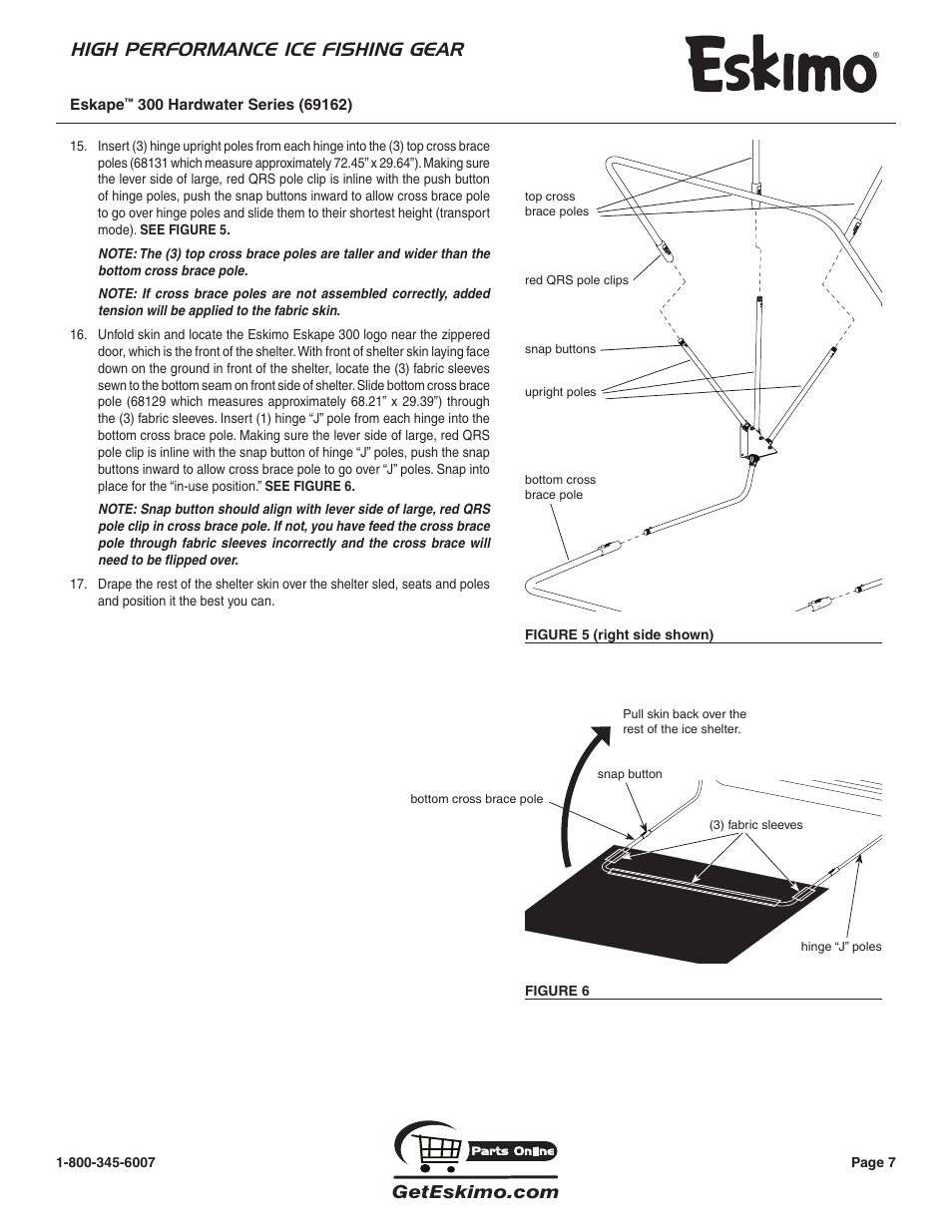 High performance ice fishing gear | Eskimo 69162 User Manual | Page 7 / 16