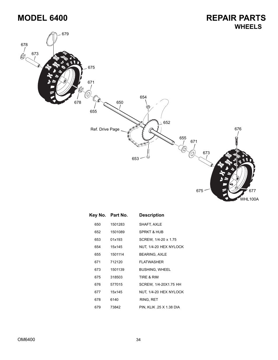 Model 6400 repair parts, Wheels | Eskimo 6400 User Manual | Page 34 / 34