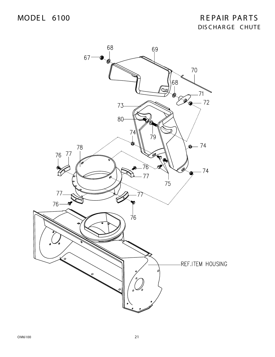 Mode l 6100 r e pa ir pa r t s | Eskimo 6100 User Manual | Page 21 / 27