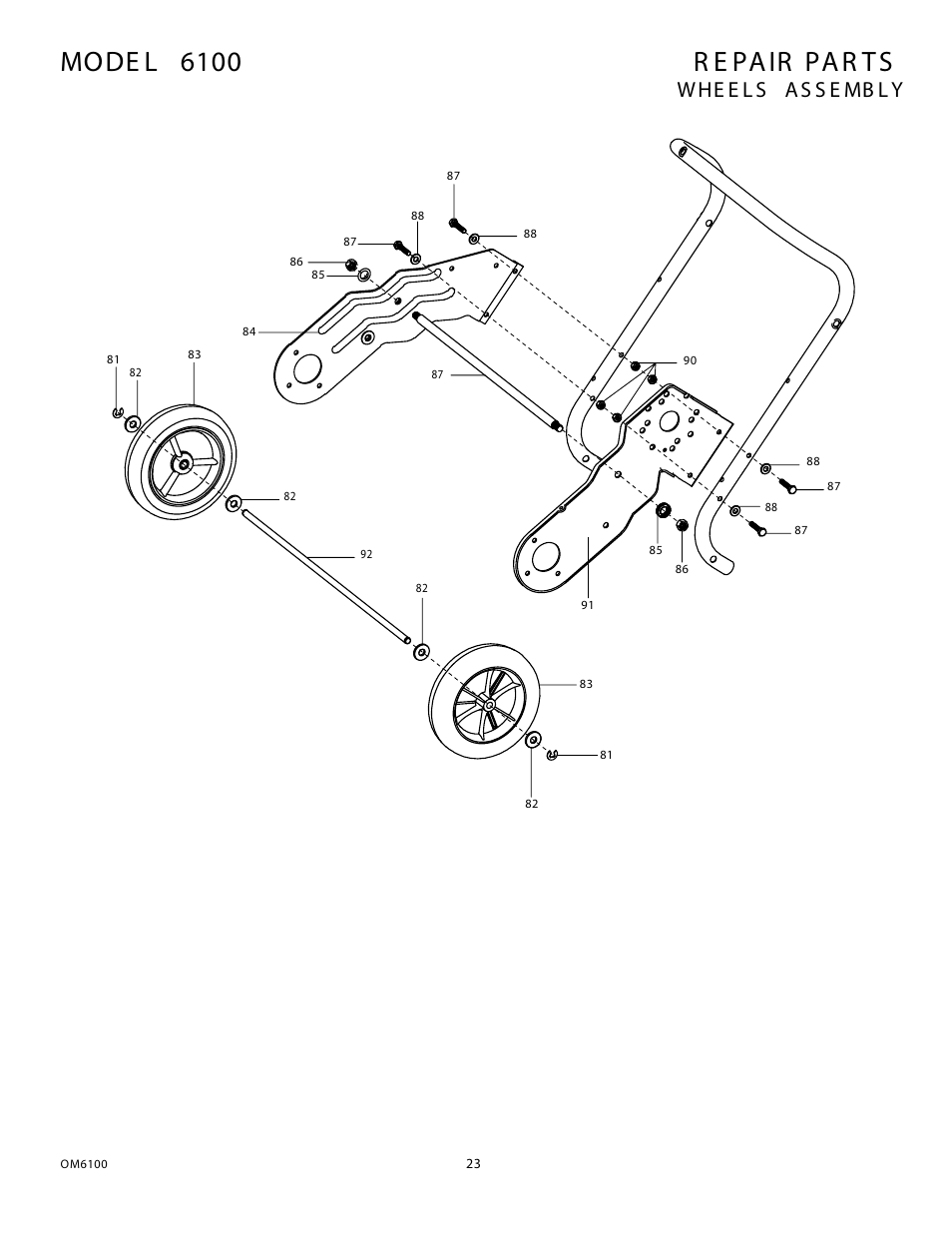 Mode l 6100 r e pa ir pa r t s | Eskimo 6100 User Manual | Page 23 / 27