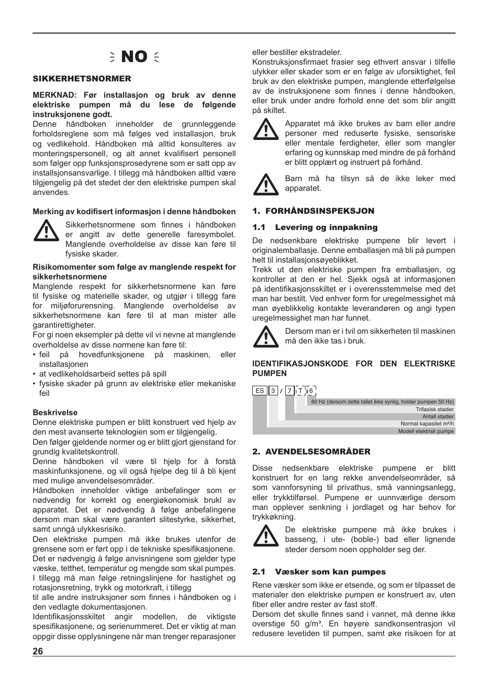 Ñno ò | E-Tech ES series 5" close-coupled pumps User Manual | Page 26 / 40