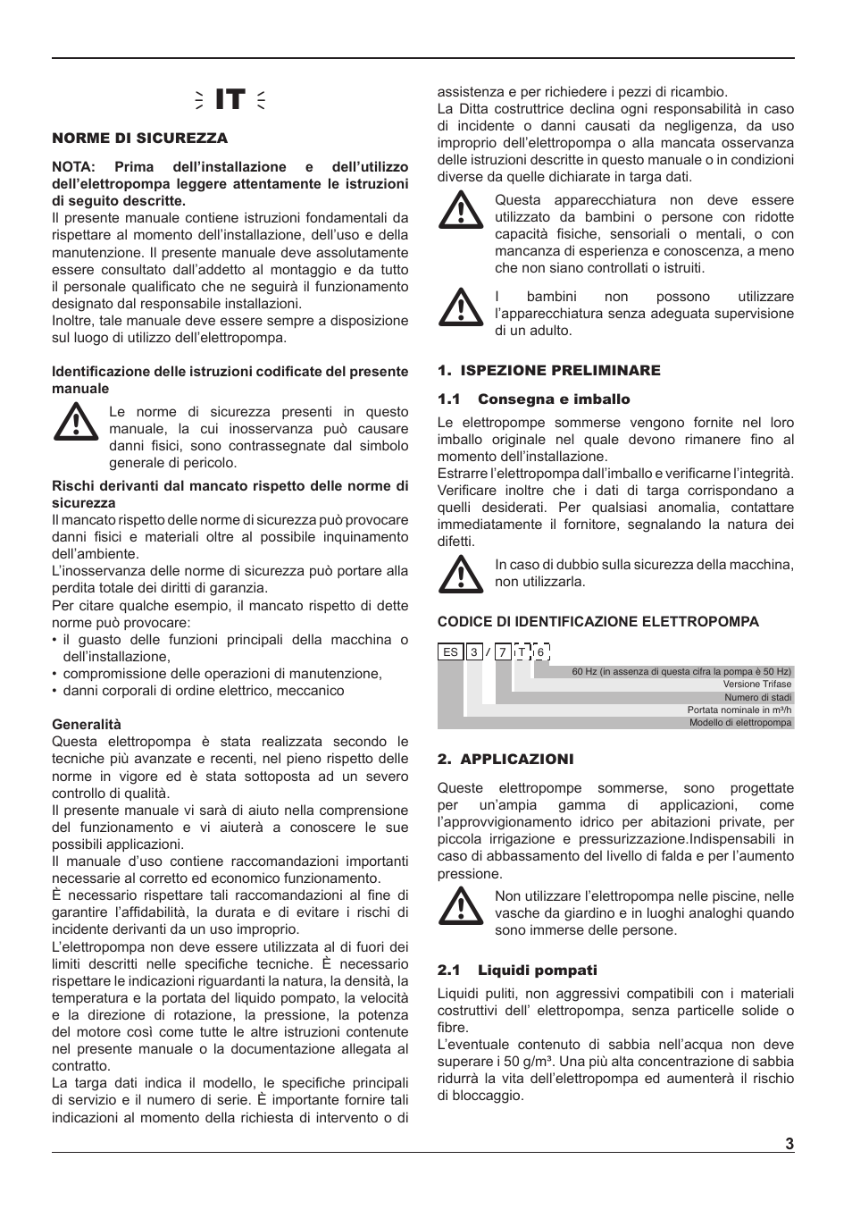 Ñit ò | E-Tech ES series 5" close-coupled pumps User Manual | Page 3 / 40
