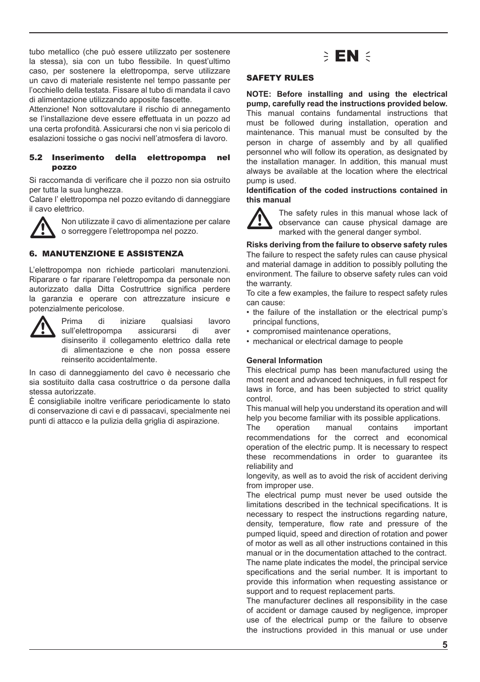 Ñen ò | E-Tech ES series 5" close-coupled pumps User Manual | Page 5 / 40