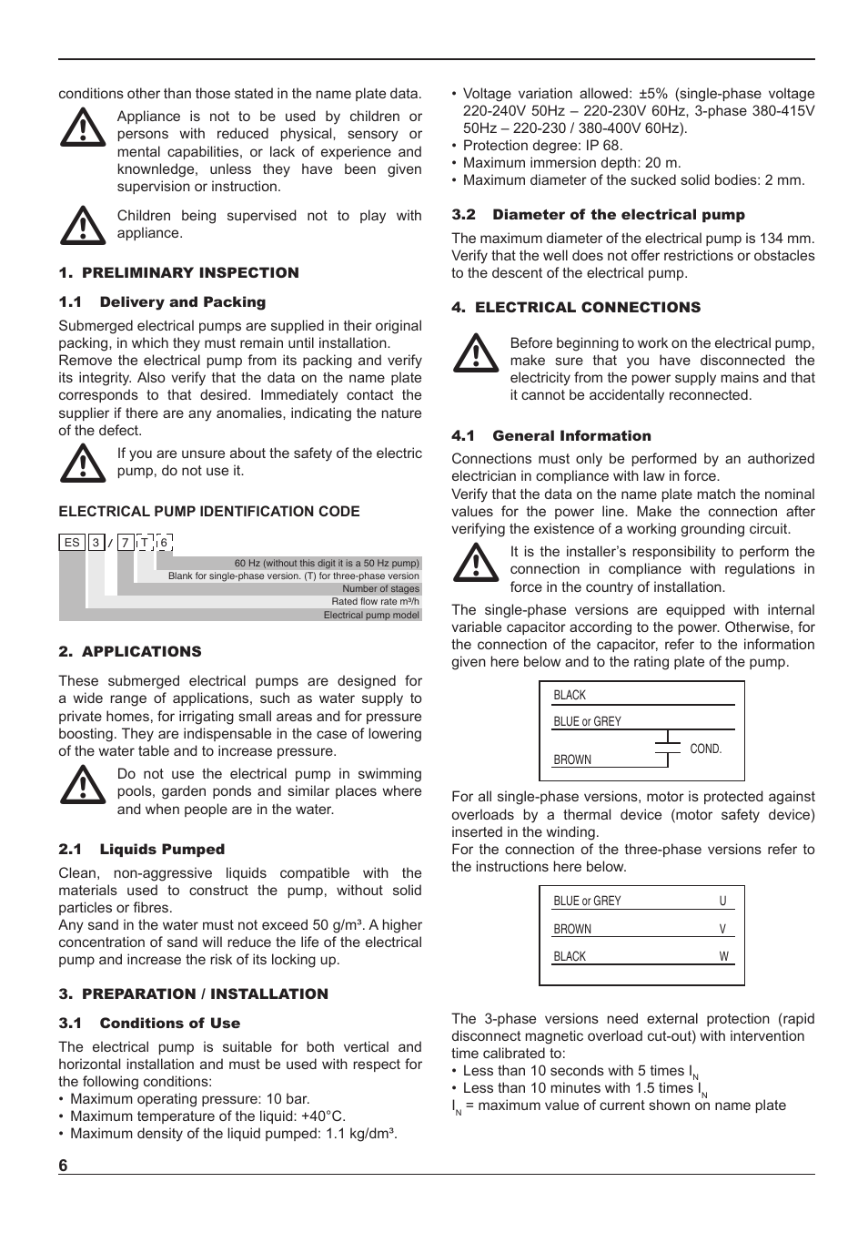 E-Tech ES series 5" close-coupled pumps User Manual | Page 6 / 40