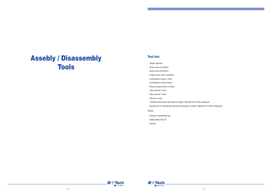 Assebly / disassembly tools | E-Tech ES series 5" close-coupled pumps User Manual | Page 9 / 11