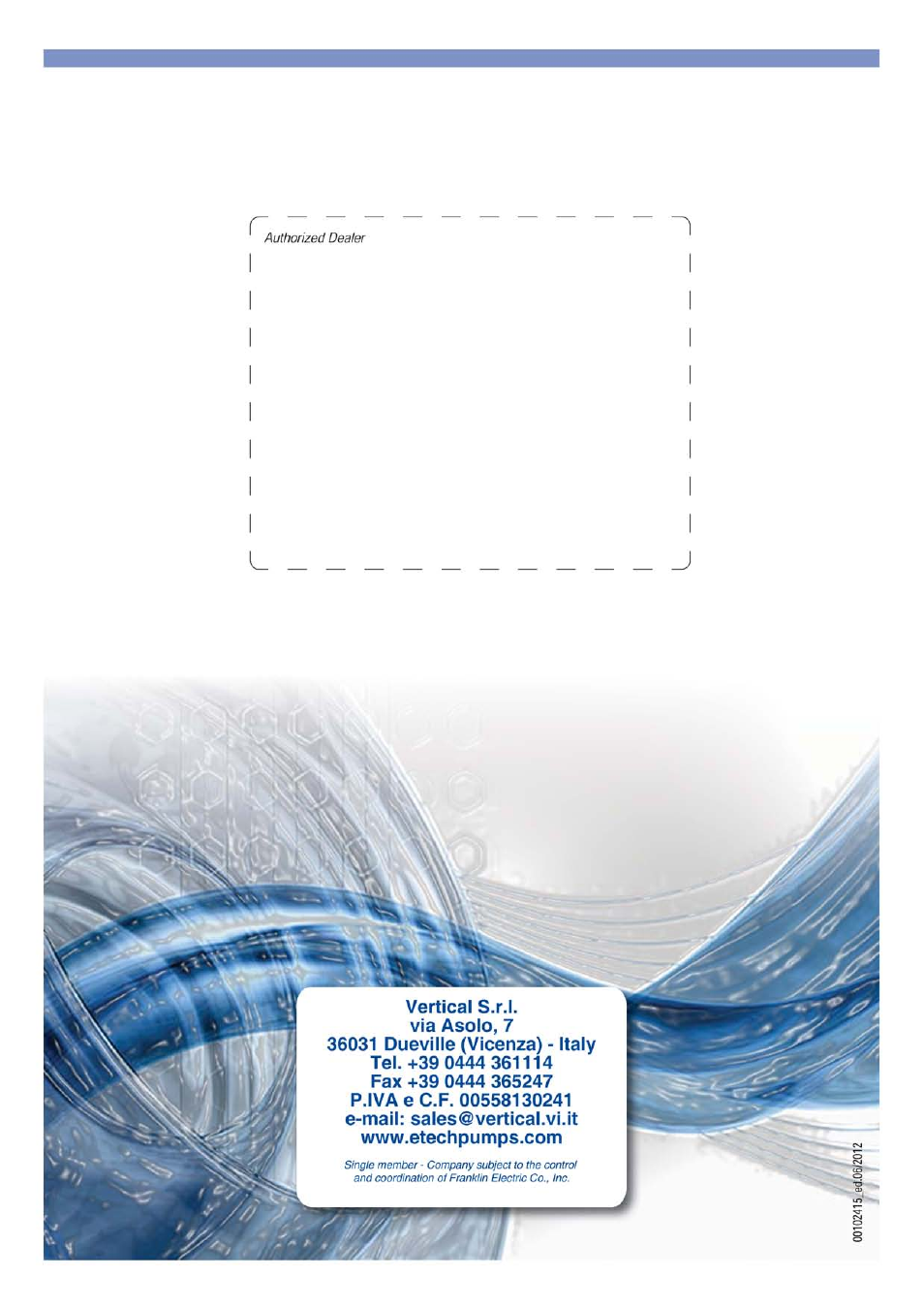 E-Tech VN series 5" close-coupled pumps User Manual | Page 20 / 20