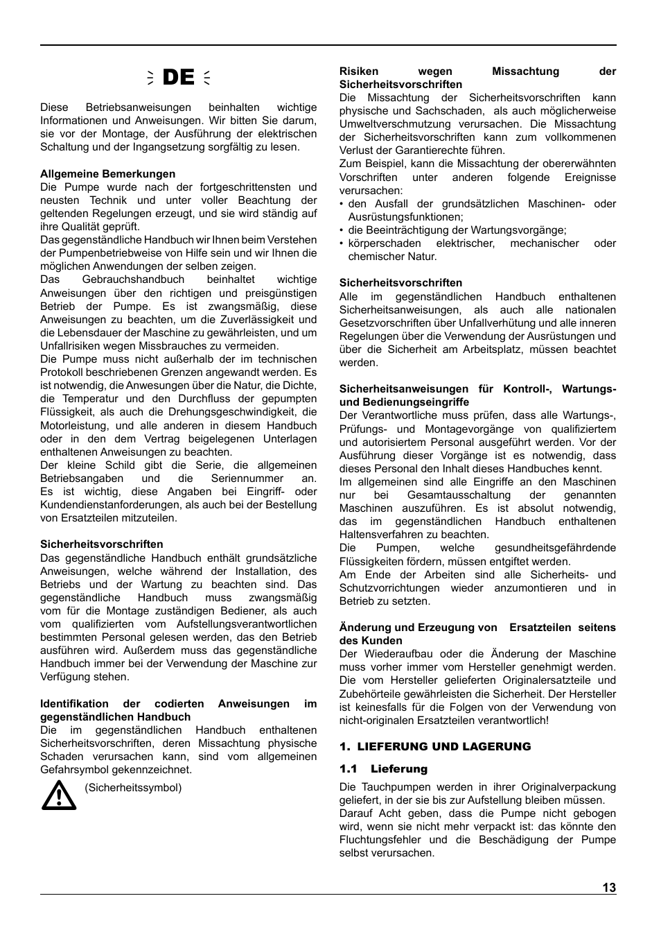 Ïde ð | E-Tech VS series 8" submersible pumps User Manual | Page 13 / 76