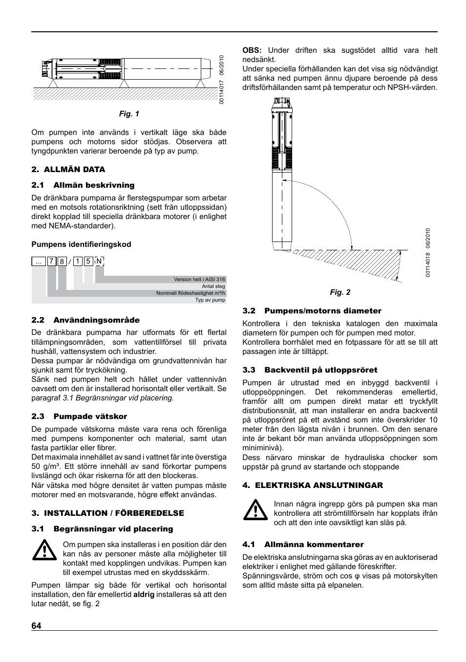 E-Tech VS series 8" submersible pumps User Manual | Page 64 / 76