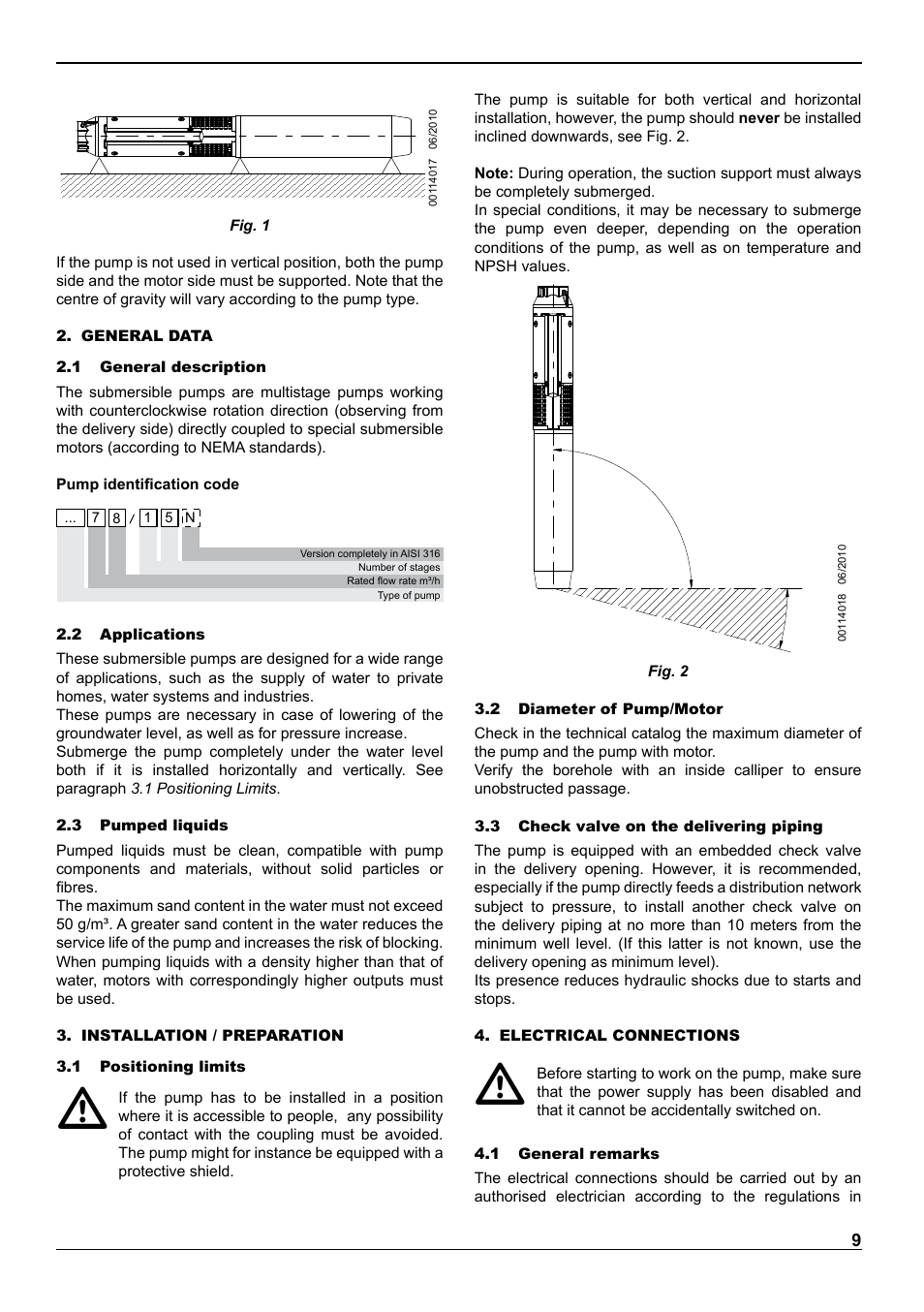 E-Tech VS series 8" submersible pumps User Manual | Page 9 / 76