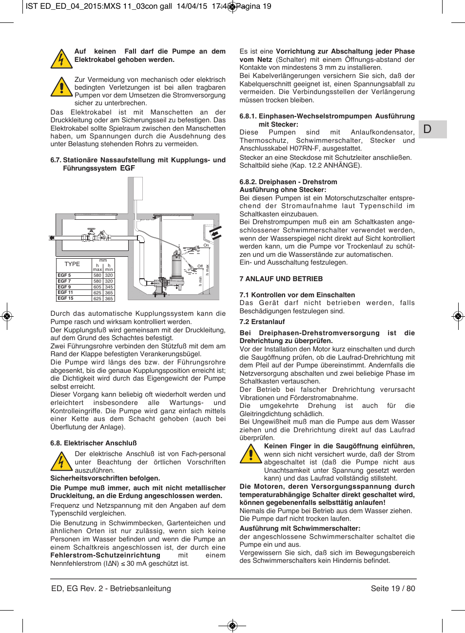 E-Tech Series EGT EGF User Manual | Page 19 / 80