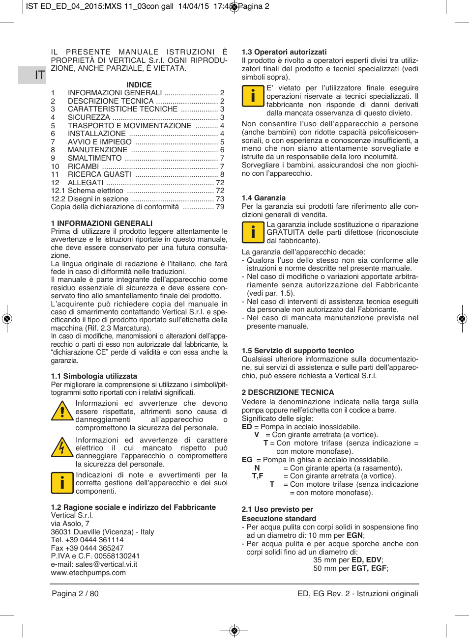 E-Tech Series EGT EGF User Manual | Page 2 / 80