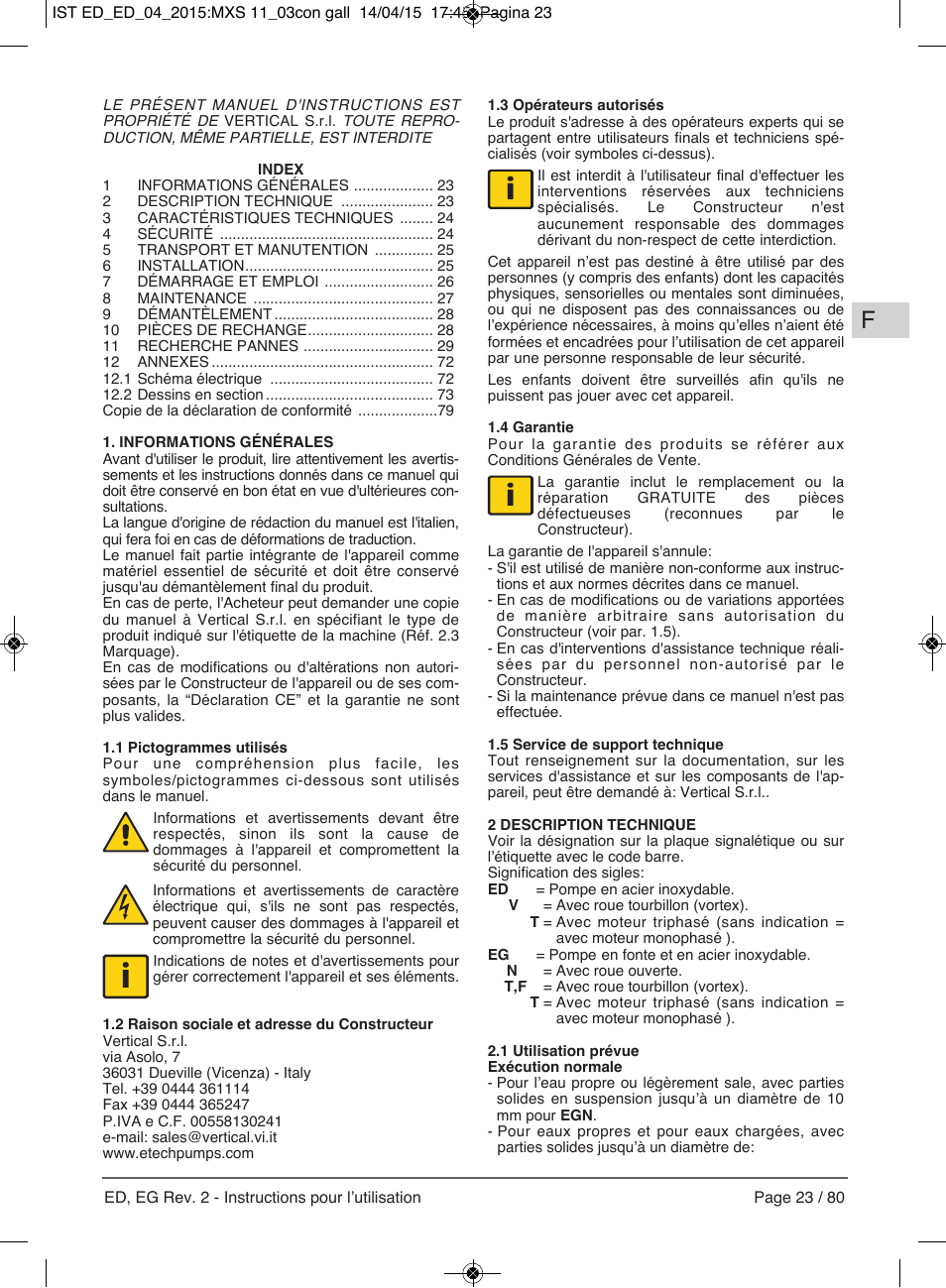 E-Tech Series EGT EGF User Manual | Page 23 / 80