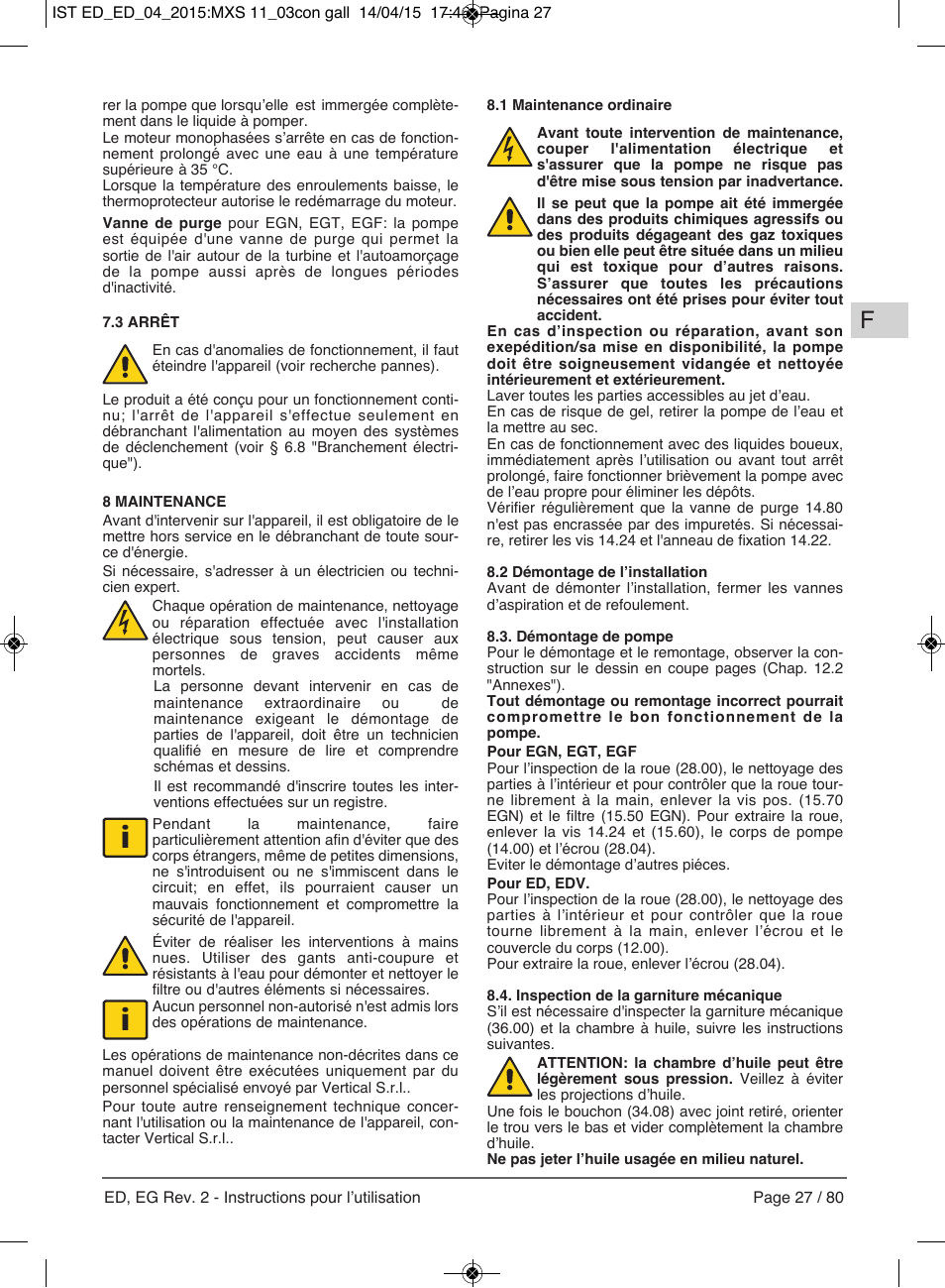 E-Tech Series EGT EGF User Manual | Page 27 / 80