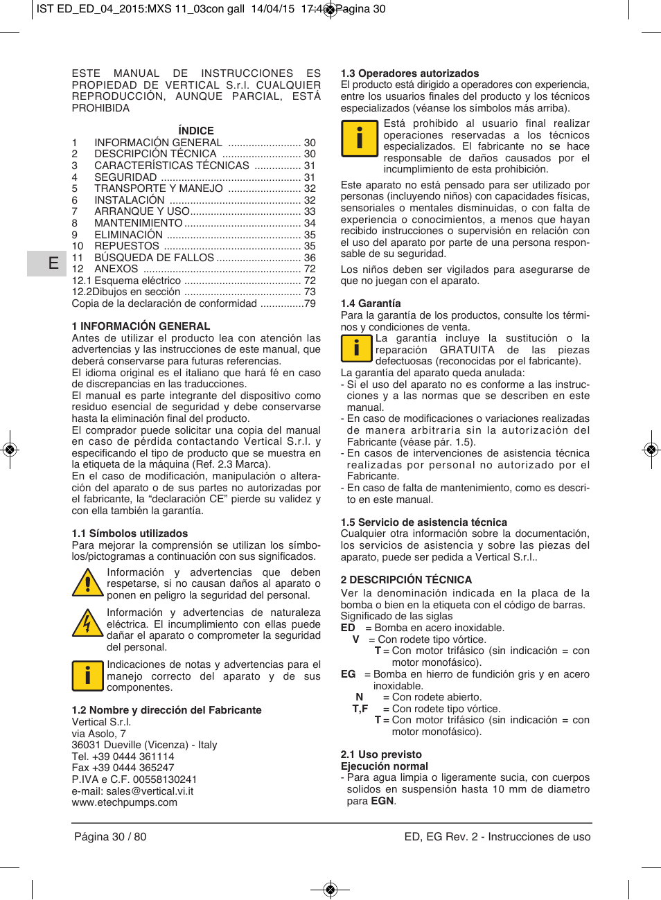 E-Tech Series EGT EGF User Manual | Page 30 / 80