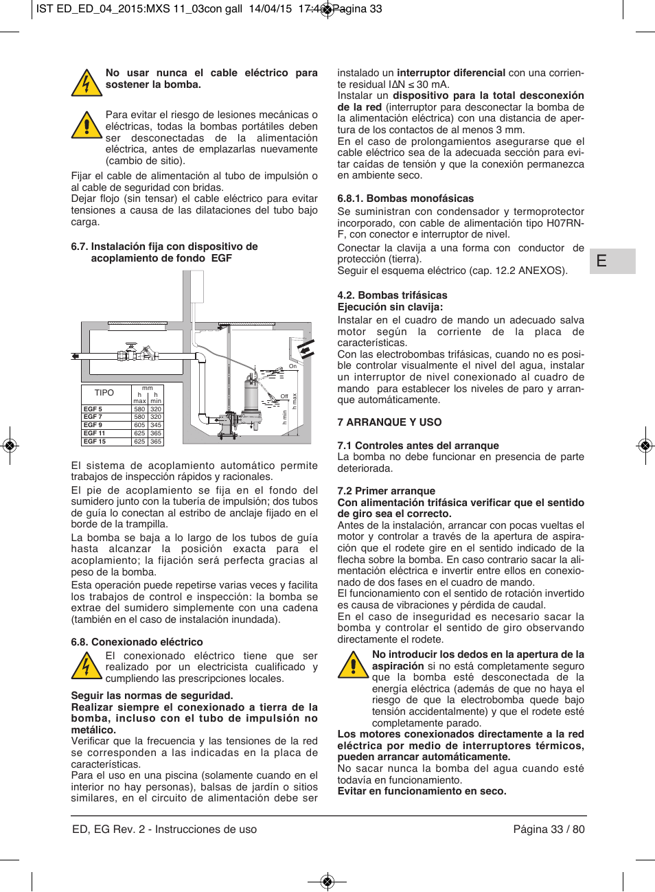 E-Tech Series EGT EGF User Manual | Page 33 / 80