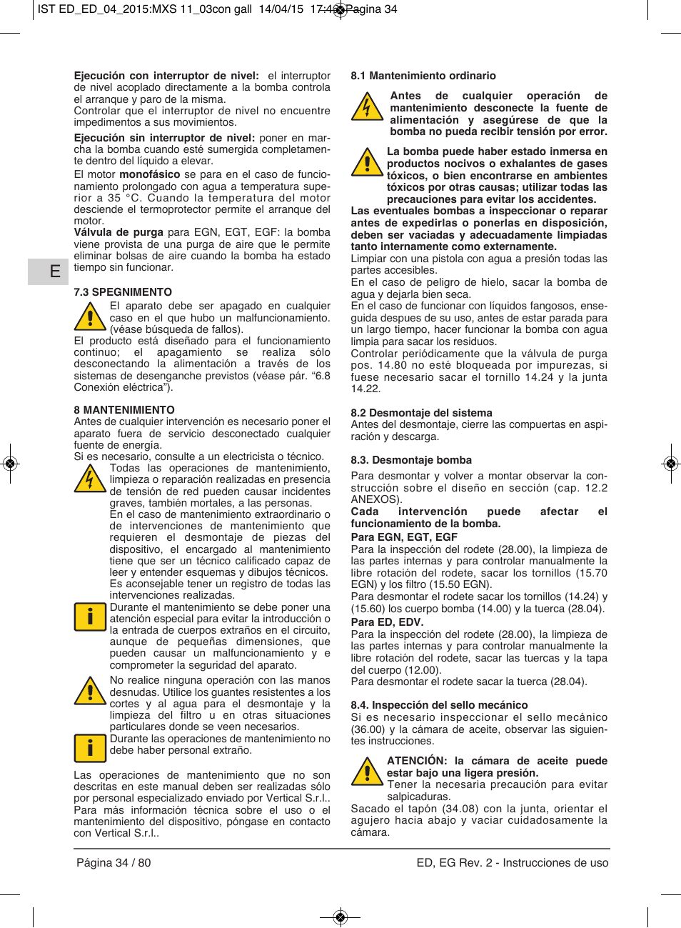 E-Tech Series EGT EGF User Manual | Page 34 / 80