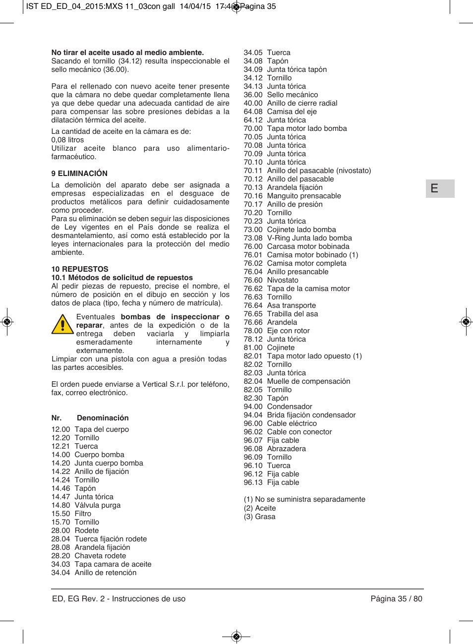 E-Tech Series EGT EGF User Manual | Page 35 / 80