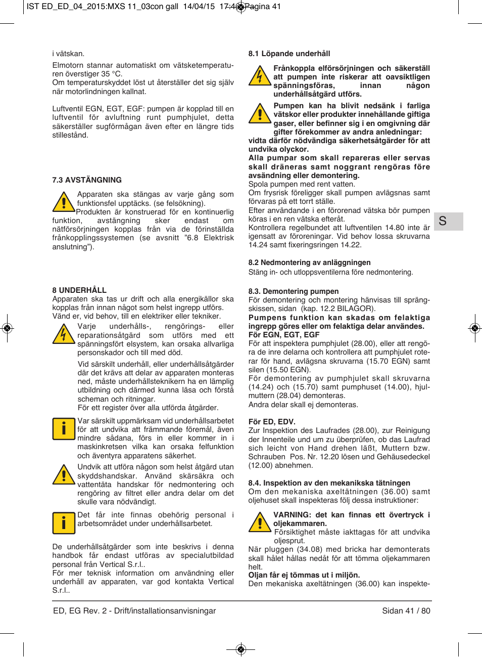 E-Tech Series EGT EGF User Manual | Page 41 / 80