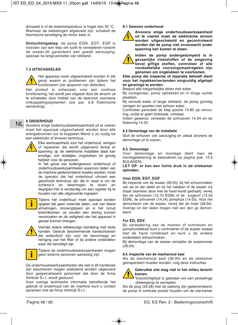 E-Tech Series EGT EGF User Manual | Page 48 / 80