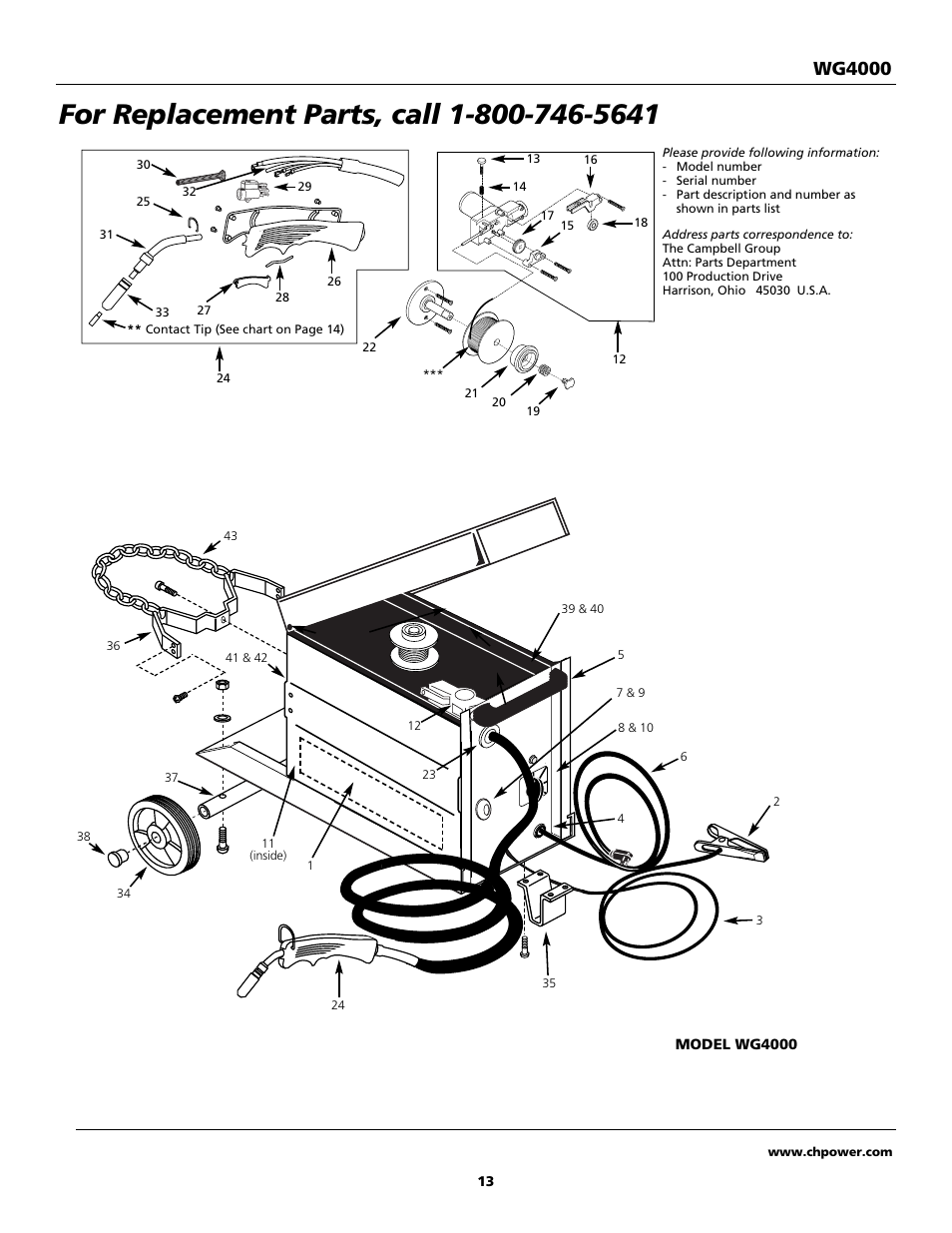 Wg4000 | Campbell Hausfeld WG4000 User Manual | Page 13 / 48