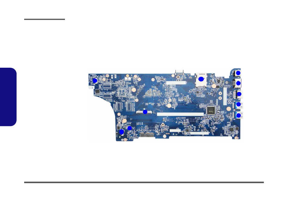 Mainboard overview - top (connectors), Mainboard overview - top (connectors) -10 | Eurocom Armadillo 2 User Manual | Page 22 / 90