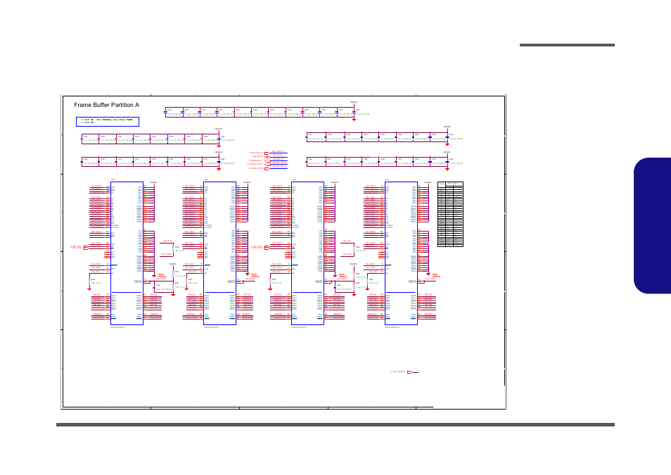 Vga frame buffer a, Sheet 18 of 42 vga frame buffer a, B.schematic diagrams | Schematic diagrams vga frame buffer a b - 19, Frame buffer partition a, ᙔ!ϻ!ႝ!တ!!dmfwp!dp | Eurocom Armadillo 2 User Manual | Page 63 / 90