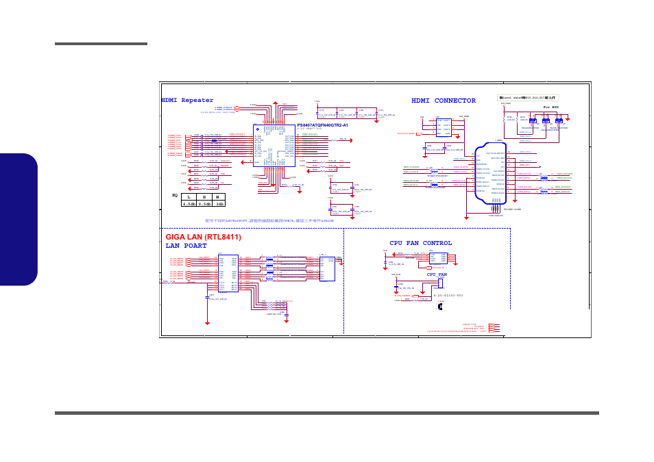 Hdmi, rj45, fan, Sheet 25 of 42 hdmi, rj45, fan, B.schematic diagrams | Schematic diagrams b - 26 hdmi, rj45, fan, Giga lan (rtl8411), Hdmi connector lan poart, Cpu fan control, Hdmi repeater, ᙔ!ϻ!ႝ!တ!!dmfwp!dp, Cpu_fan | Eurocom Armadillo 2 User Manual | Page 70 / 90