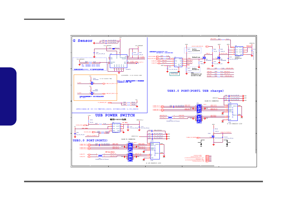 Usb charger, usb, led, Sheet 27 of 42 usb charger, usb, led, B.schematic diagrams | Schematic diagrams b - 28 usb charger, usb, led, Usb power switch, G sensor, Usb3.0 port(port2), Usb3.0 port(port1 usb charge), ᙔ!ϻ!ႝ!တ!!dmfwp!dp | Eurocom Armadillo 2 User Manual | Page 72 / 90
