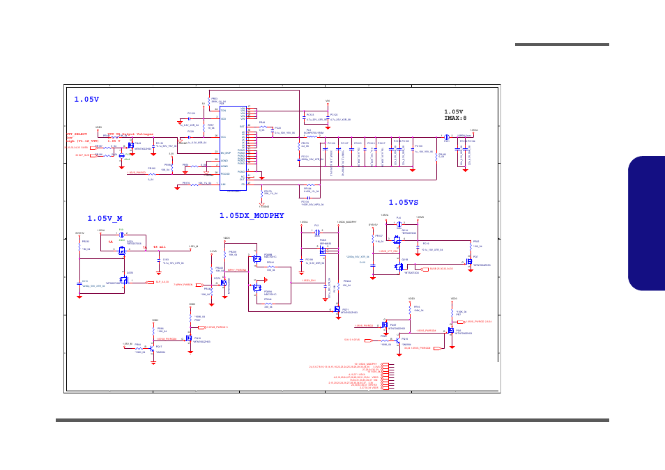 Sheet 32 of 42 1.05v, B.schematic diagrams, 05v imax:8 | ᙔ!ϻ!ႝ!တ!!dmfwp!dp | Eurocom Armadillo 2 User Manual | Page 77 / 90
