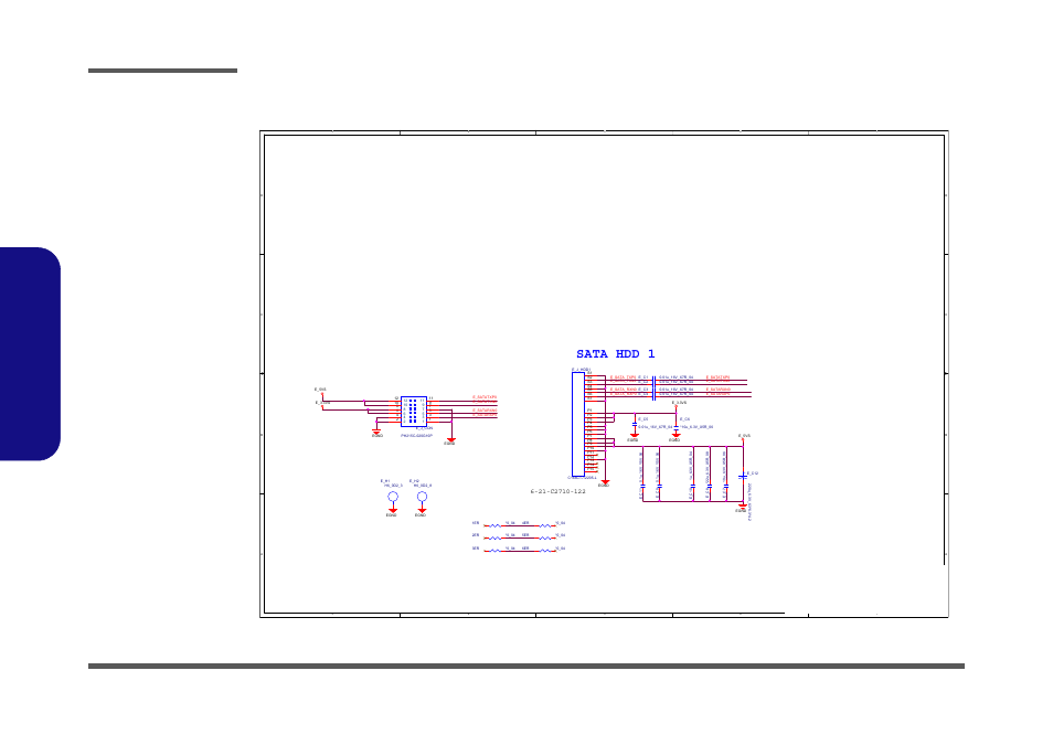 Hdd board, Sheet 39 of 42 hdd board, B.schematic diagrams | Schematic diagrams b - 40 hdd board, Sata hdd 1, ᙔ!ϻ!ႝ!တ!!dmfwp!dp | Eurocom Armadillo 2 User Manual | Page 84 / 90