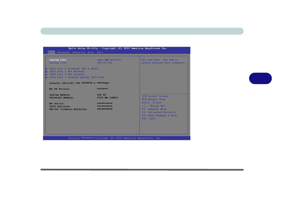 Main menu, System time & date (main menu) | Eurocom Electra 3 User Manual | Page 125 / 260