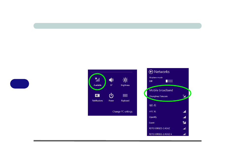 3g configuration in windows 8, 3g configuration in windows 8 -62, 73g configuration in windows 8 | Eurocom M3 User Manual | Page 198 / 265