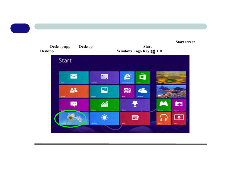 Windows 8 start screen & desktop, Windows 8 start screen & desktop -16 | Eurocom M3 User Manual | Page 48 / 265