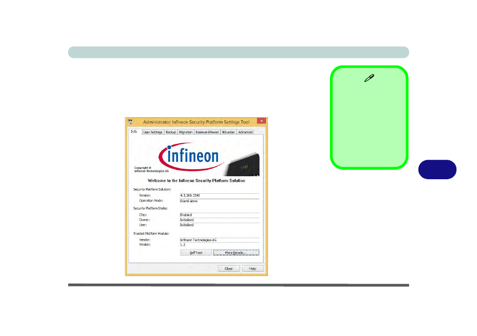 Infineon security platform settings tool, Infineon security platform settings tool -59 | Eurocom M4 User Manual | Page 189 / 276