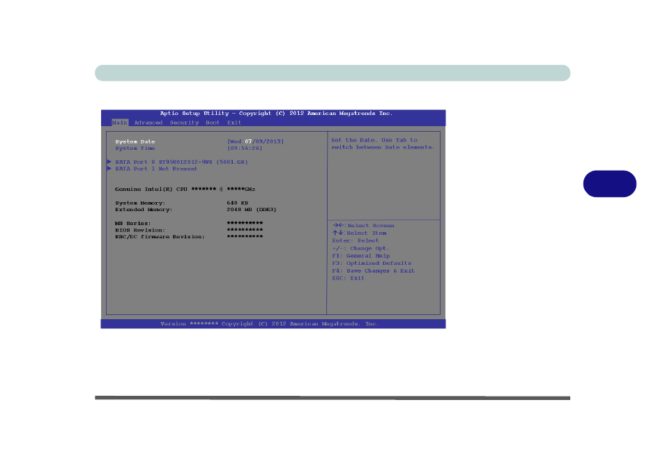 Main menu, System time & date (main menu) | Eurocom Armadillo User Manual | Page 117 / 260