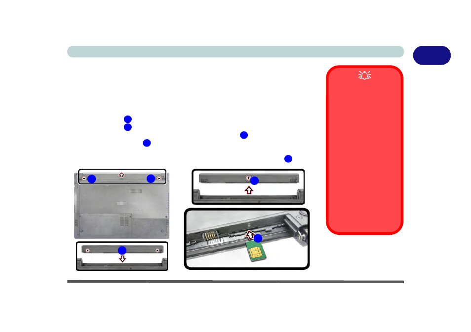 3g module usim card installation | Eurocom Armadillo User Manual | Page 45 / 260
