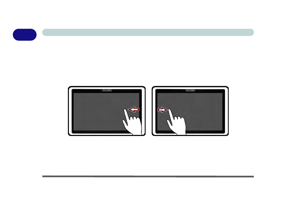 Windows 8 touch screen controls/gestures, W indows 8 touch screen controls/gestures | Eurocom Armadillo User Manual | Page 46 / 260