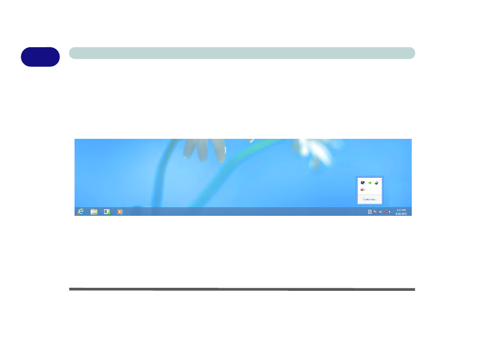 Windows 8 taskbar | Eurocom Armadillo User Manual | Page 60 / 260