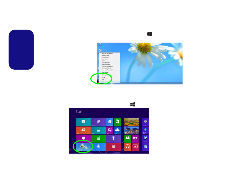 Windows control panel, Windows start screen & desktop | Eurocom Electra User Manual | Page 16 / 114