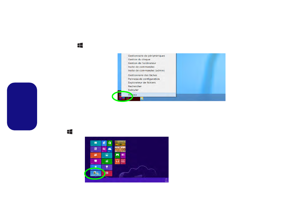 Panneau de configuration de windows, Écran d'accueil & bureau de windows, Français | Eurocom Electra User Manual | Page 60 / 114
