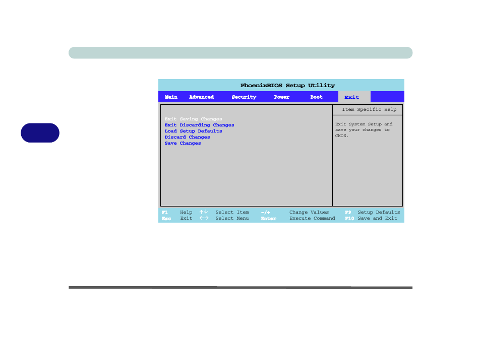 Exit menu, Exit menu -16, Bios utilities 5 - 16 exit menu | Figure 5 - 7 | Eurocom M620NC TITANIUM User Manual | Page 84 / 140