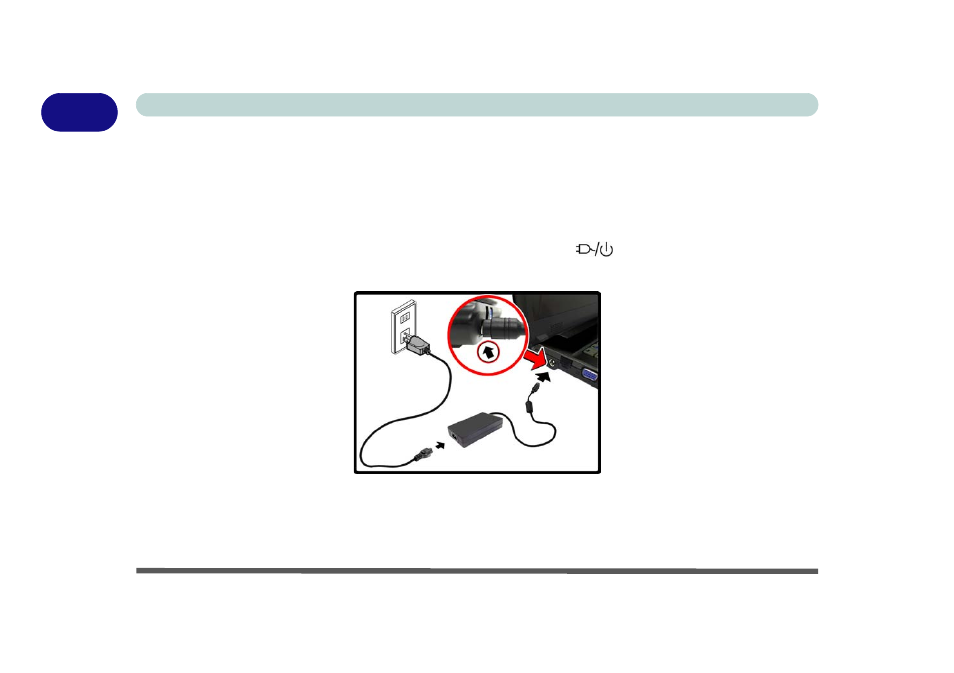 Inserting the ac/dc adapter cable, Inserting the ac/dc adapter cable -8 | Eurocom M720R GALAXY-X User Manual | Page 30 / 222