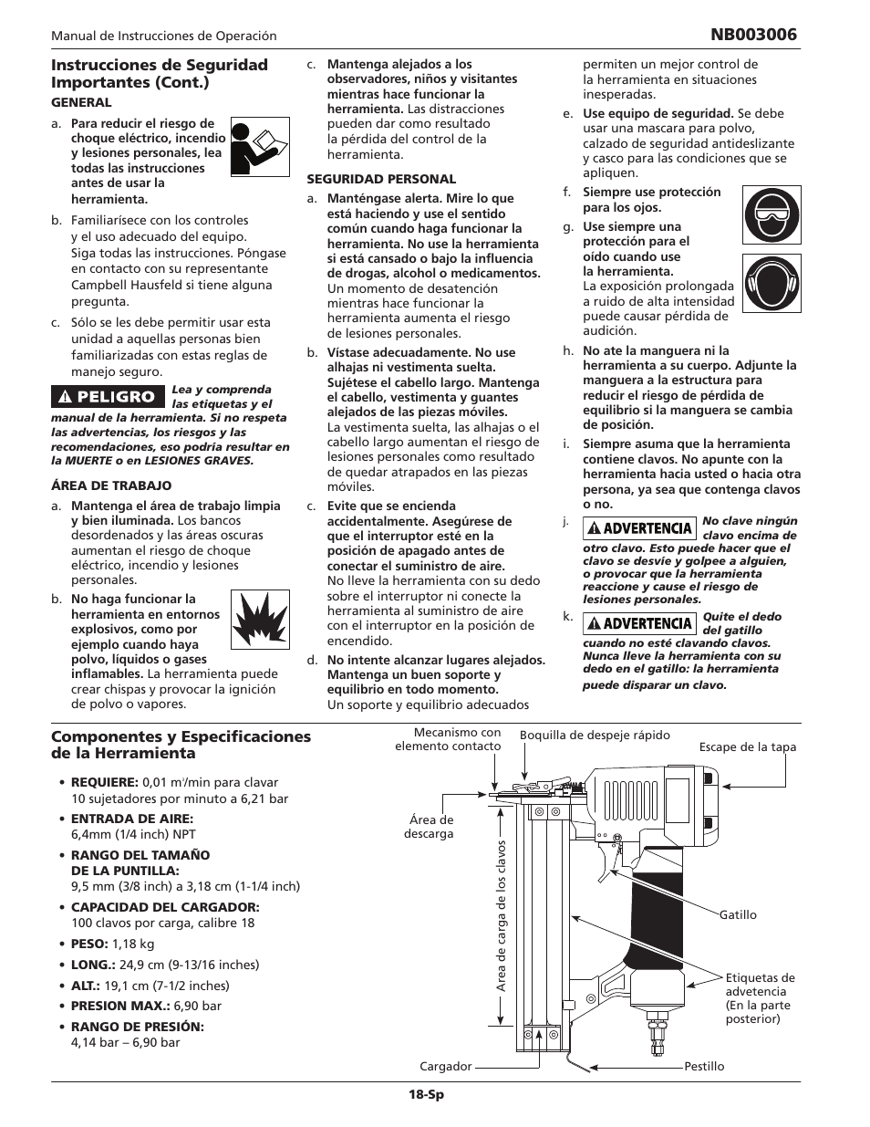 Campbell Hausfeld IN703700AV User Manual | Page 18 / 24