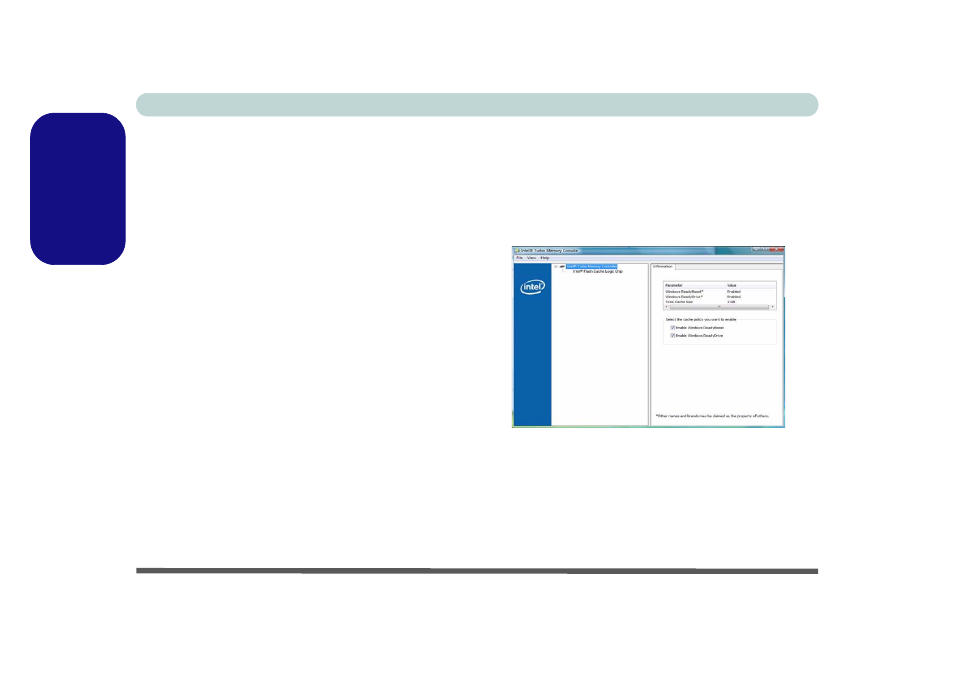 Intel turbo memory module, Intel turbo memory setup and driver installation, English | Eurocom M735T Puma User Manual | Page 42 / 226