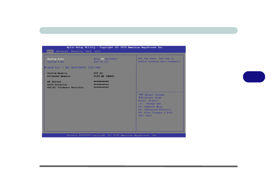 Main menu, System time & date (main menu), Main menu -5 system time & date (main menu) -5 | Eurocom Monster User Manual | Page 91 / 222