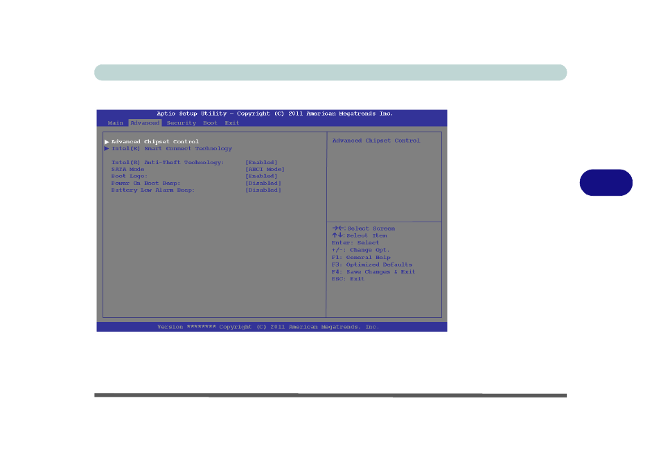 Advanced menu, Advanced chipset control (advanced menu) | Eurocom Monster User Manual | Page 93 / 222