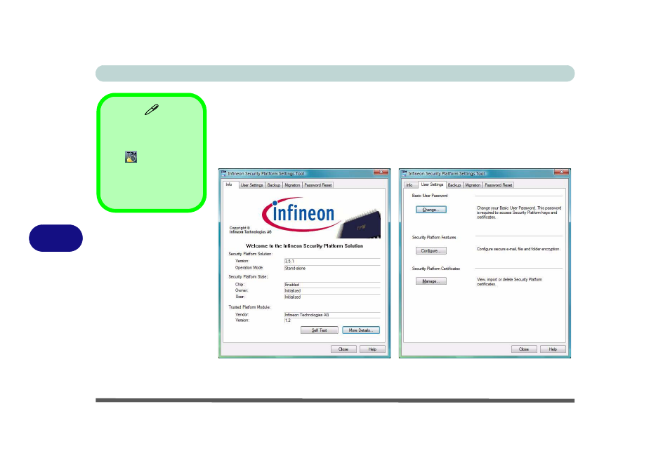 Infineon security platform settings tool -12 | Eurocom R130T ELEMENT User Manual | Page 116 / 274